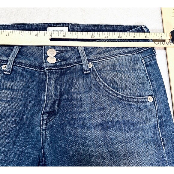 Hudson Womens 27 Denim Mid Rise Crop Beth Baby Boot Jeans Dark Flap Pockets - Picture 13 of 16